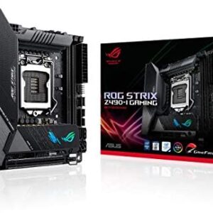 ASUS ROG Strix Z490-I Gaming Z490 (WiFi 6) LGA 1200 (Intel 10th Gen) Mini-ITX Gaming Motherboard 8+2 Power Stages, DDR4 4800, Intel 2.5 Gb Ethernet, USB 3.2 Front Panel Type-C, HDMI 2.0a, Aura Sync