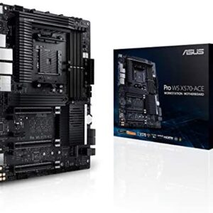 ASUS AMD AM4 Pro WS X570-Ace ATX Workstation Motherboard with 3 PCIe 4.0 X16, Dual Realtek and Intel Gigabit LAN, DDR4 ECC Memory Support, Dual M.2, U.2, and Control Center