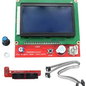 DEVMO LCD 12864 Version Graphic Smart Display Controller Module Board with Adapter and Cable Compatible with RAMPS 1.4 Reprap 3D Printer Kit Mendel Prusa Ar-duino