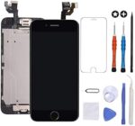 GULEEK for iPhone 6 Screen Replacement Black Touch Display LCD Digitizer Full Assembly with Front Camera,Proximity Sensor,Ear Speaker and Home Button Including Repair Tool and Screen Protector