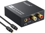 PROZOR 192KHz Digital to Analog Audio Converter DAC Digital SPDIF Optical to Analog L/R RCA Converter Toslink Optical to 3.5mm Jack Adapter for PS3 HD DVD PS4 Amp Apple TV Home Cinema