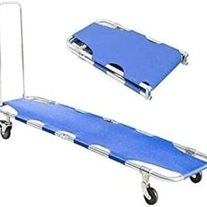 Portable Emergency Patient Stretcher Bed, Folding Aluminum Alloy Transport Board Belt with Safety Belt Backrest Rescue, Max Capacity 350lbs 821