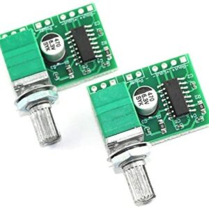 DGZZI 2PCS Super Mini PAM8403 DC 5V 2 Channel USB Digital Audio Amplifier Board Module 2 3W Volume Control with Switch Potentionmeter