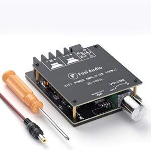 Bluetooth 5.0 Stereo Audio Receiver Amplifier Board 2 Channel Mini Wireless High Power Digital Amp Module for Home Passive Speakers 100W x 2 Fosi Audio ZK-1002L