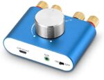 Nobsound Mini Bluetooth 5.0 Power Amplifier, Stereo Hi-Fi Digital Amp 2.0 Channel 50W×2 with AUX/USB/Bluetooth Input, Wireless Audio Receiver, PC Sound Card with Power Supply (Blue)