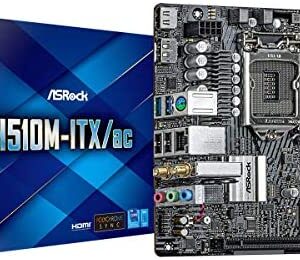 ASROCK H510M-ITX/AC LGA1200/ Intel H510/ DDR4/ SATA3&USB3.2/ M.2/ WiFi&Bluetooth/Mini-ITX Motherboard