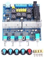 DONGKER TPA3116 Amplifier Board, 5.0 High Power Subwoofer Amplifier Module 50W+50W+100W DC 12V 24V Dual Channel Audio Receiver Board