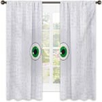 Trippy Bedroom Rod Pocket Blackout Curtains, High Tech Hardware Circuit Board Backdrop with Eye Forms Digital Picture, Living Room Color Curtains W42 x L84 Inch Pearl Black Jade Green