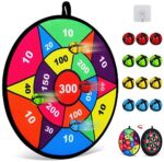 Board Games for Kids,Double-Sided Dart Board for Kids with 12 Sticky Balls, Darts Board Set with Hook, Safe Indoor Party Games and Classic Toys Gifts for 5 6 7 8 9 10 11 12 Year Old boy Kids and Adult