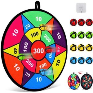 Board Games for Kids,Double-Sided Dart Board for Kids with 12 Sticky Balls, Darts Board Set with Hook, Safe Indoor Party Games and Classic Toys Gifts for 5 6 7 8 9 10 11 12 Year Old boy Kids and Adult