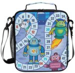 Insulated Lunch Bag for Men Women Kids Robot Board Game Lunch Box Food Containers By Top Carpenter