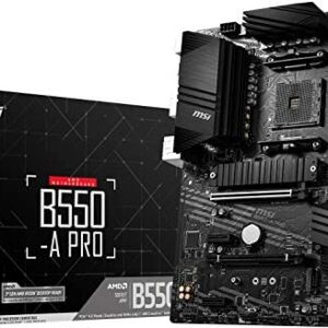 MSI B550-A PRO ProSeries Motherboard (AMD AM4, DDR4, PCIe 4.0, SATA 6Gb/s, M.2, USB 3.2 Gen 2, HDMI/DP, ATX)