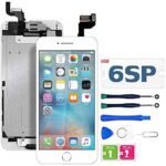 for iPhone 6s Plus Screen Replacement, LCD Display & Touch Screen Digitizer Replacement Full Assembly with Home Botton, Front Camera, Earpiece, Protector and Repair Tools (iPhone 6s Plus, White)