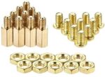 uxcell M4 Hex Brass Standoff Spacer 11mm+6mm Male-Female Threaded Pillar Screw Nut Kit for PCB Motherboard Computer Circuit Board, 20 Sets