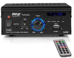 Home Audio Power Amplifier System - 2x40W Dual Channel Mini Theater Power Stereo Sound Receiver Box w/ USB, RCA, AUX, LED, Remote, 12V Adapter - For Speaker, iPhone, Studio Use - Pyle PCAU25A