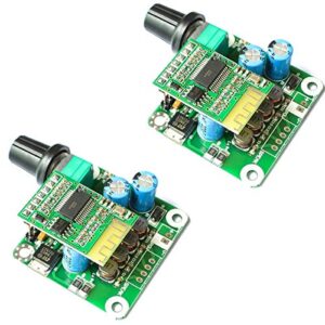 DAOKI 2Pcs Audio Power Amplifier Board 15w+15W Bluetooth 4.2 TPA3110 Digital Stereo Audio Power Amplifier Board Module 12V-24V car for USB Speaker, Portable Speaker