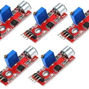 DEVMO 5PCS Microphone Sensor High Sensitivity Sound Detection Module Compatible with Ar-duino PIC AVR