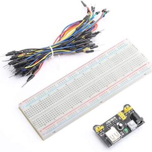 DEVMO 400/830 MB102 Point Breadboard 1660 Power Supply Module Tie Points Solderless Jumper Cables Jump Wire Compatible with Ar-duino