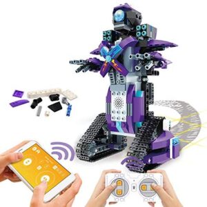 POKONBOY Building Blocks Robot Kits for Kids to Build, STEM Toys Engineering DIY Remote Control Robot Kits STEM Robotics Building Kits for 8-14 Years Old Boys and Girls（Purple）