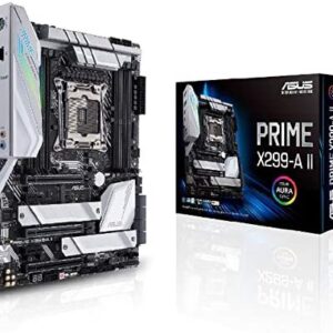 Asus Prime X299- A II ATX Motherboard (Intel X299) LGA 2066, 12 IR3555 Power Stages, DDR4 4266 MHz, Triple M.2, USB 3.2 Gen 2 Type-C, Intel LAN and Aura Sync RGB Lighting