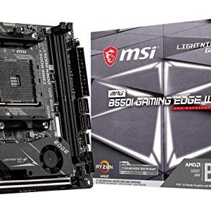 MSI MPG B550I Gaming Edge WiFi Gaming Motherboard (AMD AM4, DDR4, PCIe 4.0, SATA 6Gb/s, M.2, USB 3.2 Gen 2, AX Wi-Fi 6, HDMI, Mini-ITX)