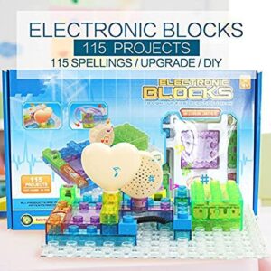 Circuit Board for Kids with Lighted Bricks 115 Different Projects in 1,Smart Circuit Kit Electronics for Kids 6-14,Science Exploration Kits Kids Circuit Building Set Blocks,Circuits for Kids(34pcs)