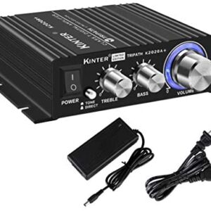 Kinter K2020A+ Limited Edition Original Tripath TA2020-020 Class-T Hi-Fi Audio Mini Amplifier with 12V 5A Power Supply Black