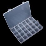 Kalolary 24 Girds Clear Plastic Organizer Container Jewelry Storage Box with Adjustable Divider Removable Grid Compartment for Beads Earring Container Tool Fishing Hook Small Accessories