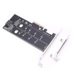 DEVMO Dual M.2 PCIE Adapter for SATA or PCIE NVMe SSD M.2 SSD NVME (m Key) or SATA (b Key) 22110 2280 2260 2242 2230 to PCI-e 3.0 x 4 Host Controller Expansion Card