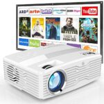 7500Lumens Native 1080P 4K Projector, Full HD Native 1080P Projector for Outdoor Movies, Max 300" Display, Compatible with TV Stick, HDMI, AV VGA, PS4, Smartphone [100" Projector Screen Included]