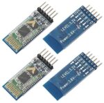 DEVMO 2 Pcs HC-05 6Pin Wireless Bluetooth Module, RF Transceiver Master-Slave 2in1 RS232 TTL Serial Configuration at Mode Breakout Board Compatible with Ard-uino