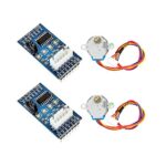 DEVMO 2set 28BYJ-48 Geared Stepper Motor DC 5V + ULN2003 Driver Test Module Board Compatible with Ar-duino